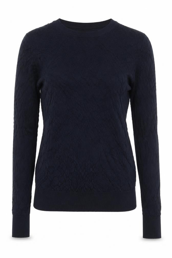 Marks and Spencer Women's Blue UK 6 Cable Knit Crew Neck Jumper
