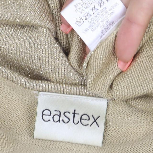 Eastex Women Gold Basic Embroidered V-Neck Knit Top UK 16/18