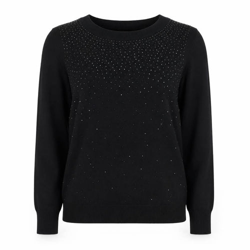Express Women’s Black L Rhinestone Crew Neck Knit Jumper