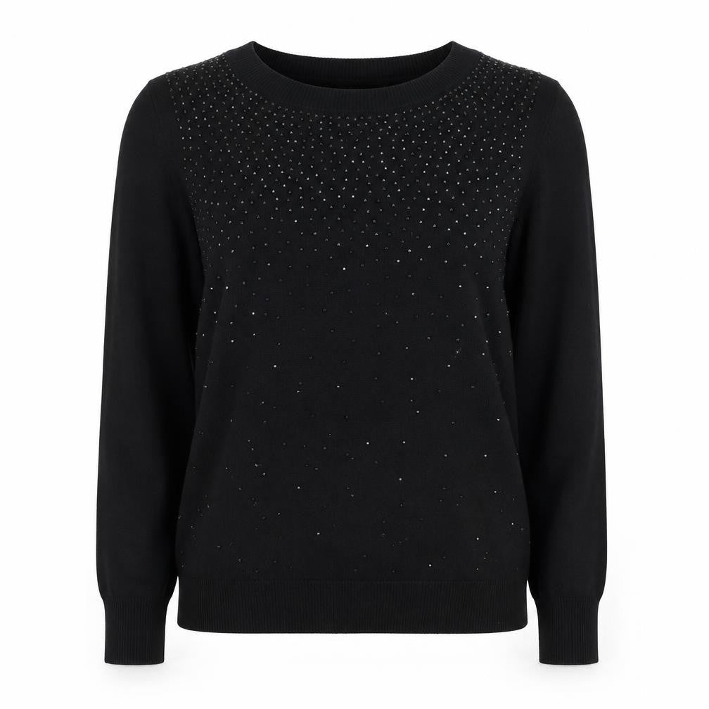 Express Women’s Black L Rhinestone Crew Neck Knit Jumper