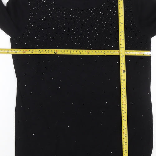 Express Women’s Black L Rhinestone Crew Neck Knit Jumper