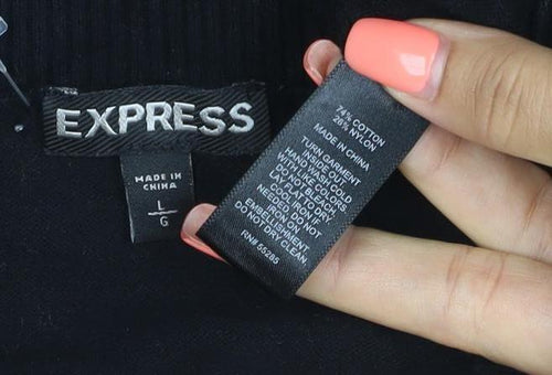 Express Women’s Black L Rhinestone Crew Neck Knit Jumper