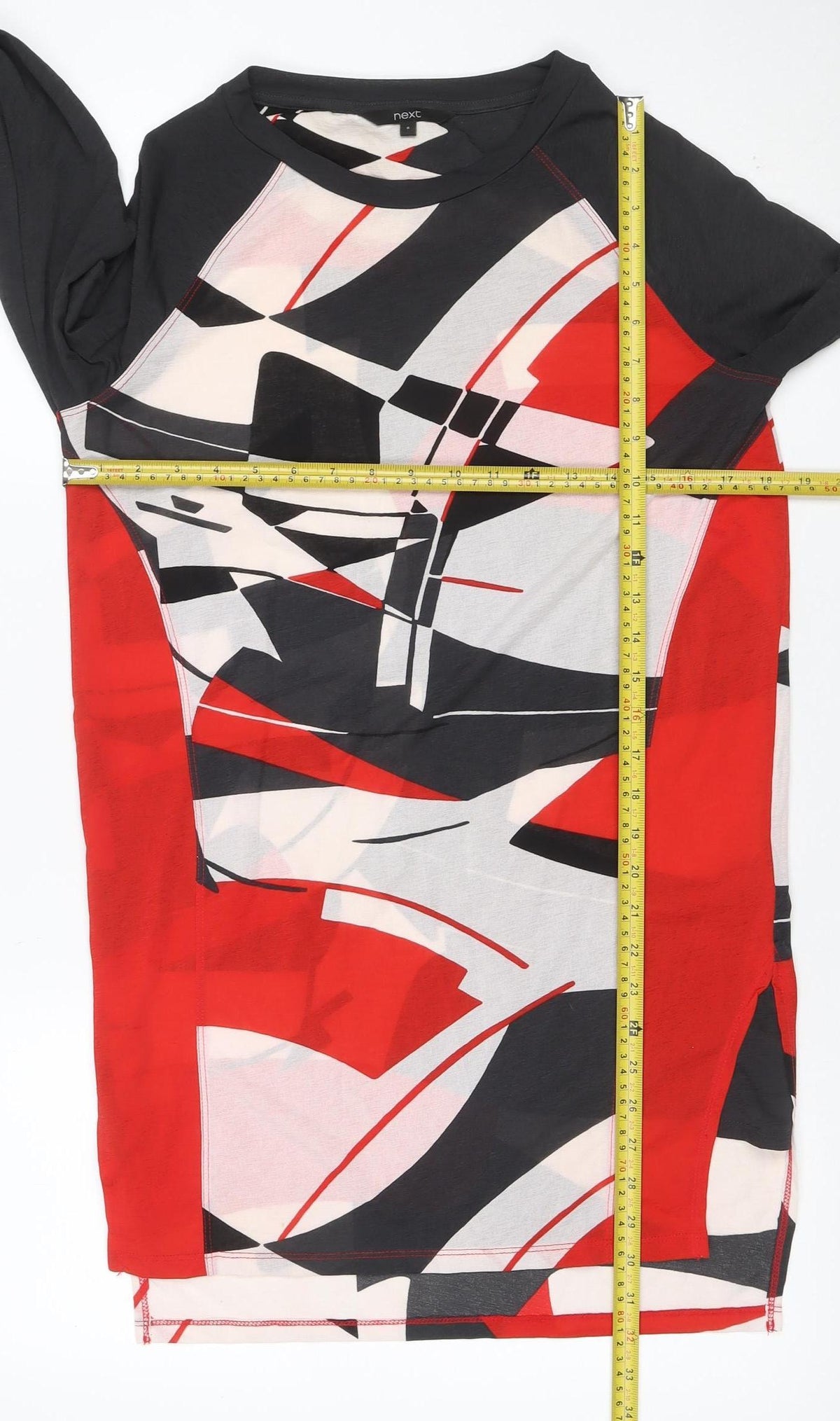 Close-up detail of Next Women’s Multicoloured UK 8 Geometric Long Sleeve Shift Dress
