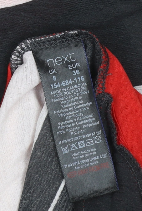 Brand and care label for Next Women’s Multicoloured UK 8 Geometric Long Sleeve Shift Dress