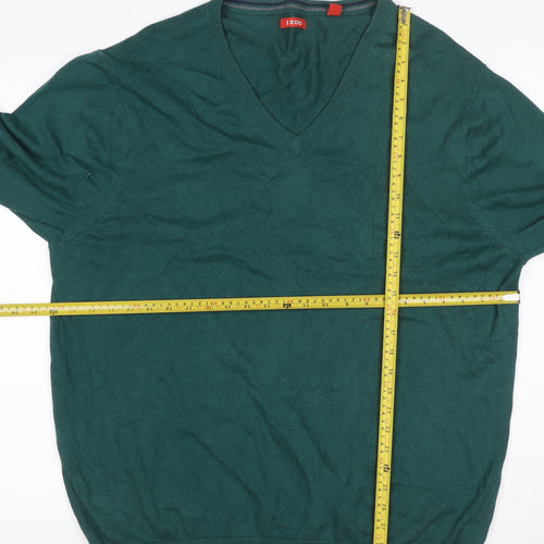 IZOD Men’s Green XL V-Neck Cotton Knit Pullover Jumper Logo