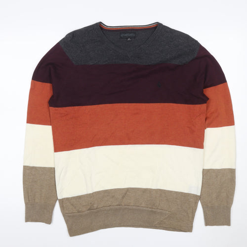 Volcom Men's Multicoloured S Colour Block V-Neck Knit Pullover Jumper