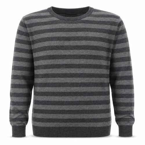 Burton Men’s Grey Striped Crew Neck Knit Jumper Size M