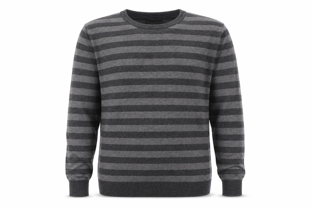 Burton Men’s Grey Striped Crew Neck Knit Jumper Size M