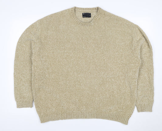 ASOS Design Men’s Beige XS Chunky Knit Crew Neck Pullover Jumper