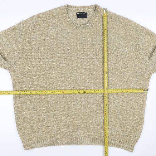 ASOS Design Men’s Beige XS Chunky Knit Crew Neck Pullover Jumper