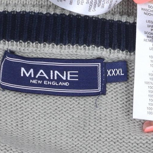 Maine New England Men’s Beige 3XL Cotton Crew Neck Pullover Jumper
