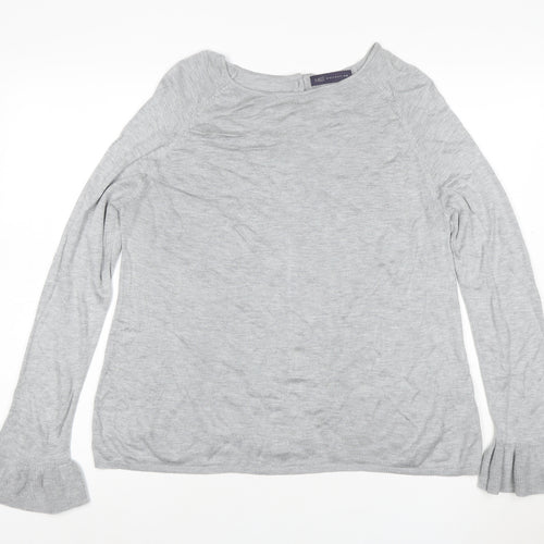 Marks and Spencer Women Grey UK 14 Button Cardigan Flared Sleeve