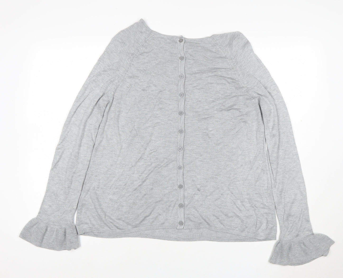 Marks and Spencer Women Grey UK 14 Button Cardigan Flared Sleeve
