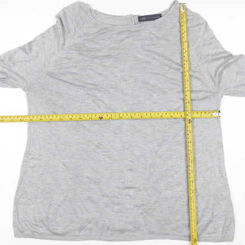 Marks and Spencer Women Grey UK 14 Button Cardigan Flared Sleeve