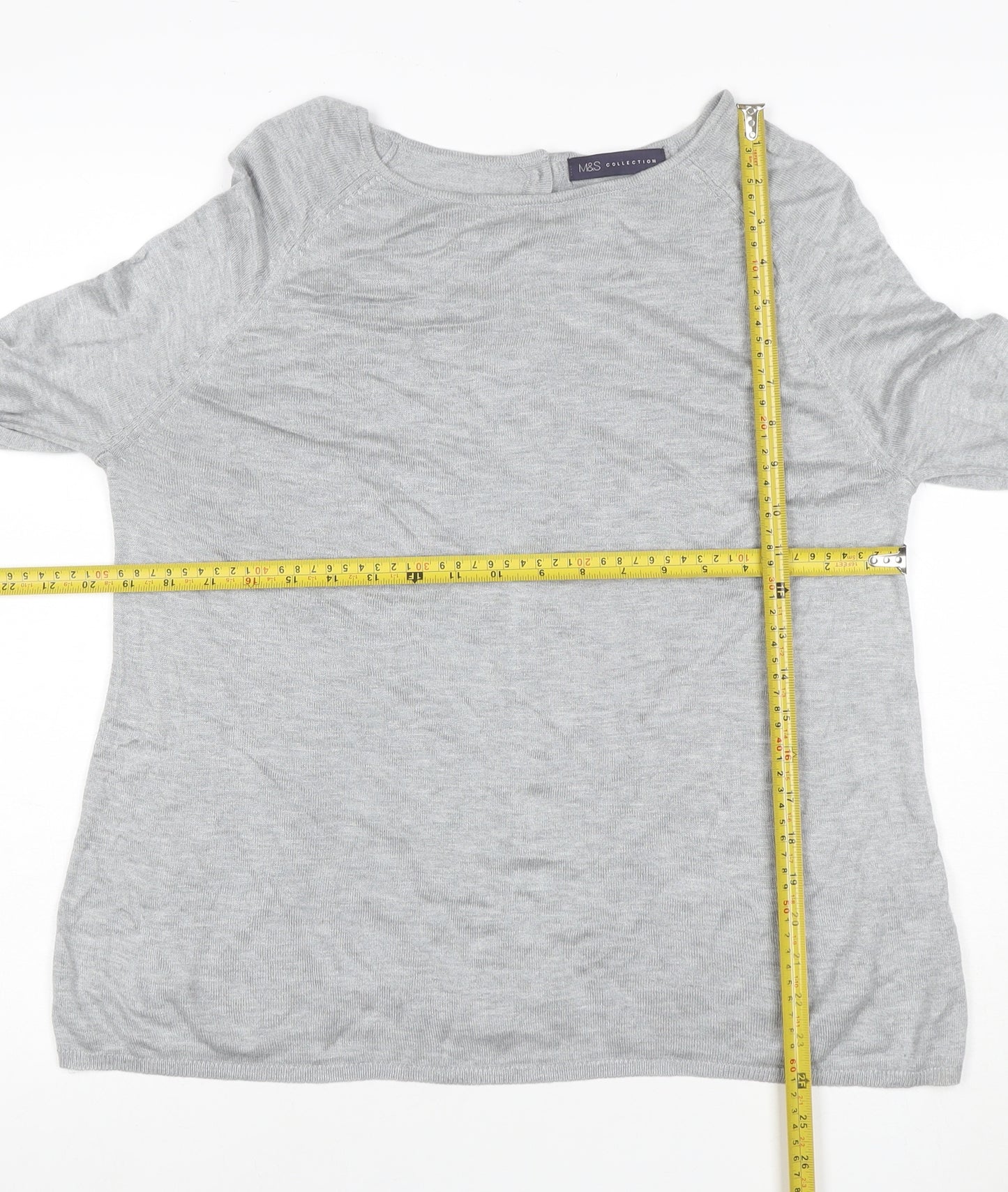 Marks and Spencer Women Grey UK 14 Button Cardigan Flared Sleeve