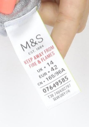 Marks and Spencer Women Grey UK 14 Button Cardigan Flared Sleeve