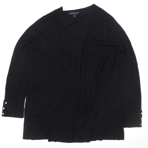 Dorothy Perkins Women Black UK 20 Open V-Neck Knit Cardigan
