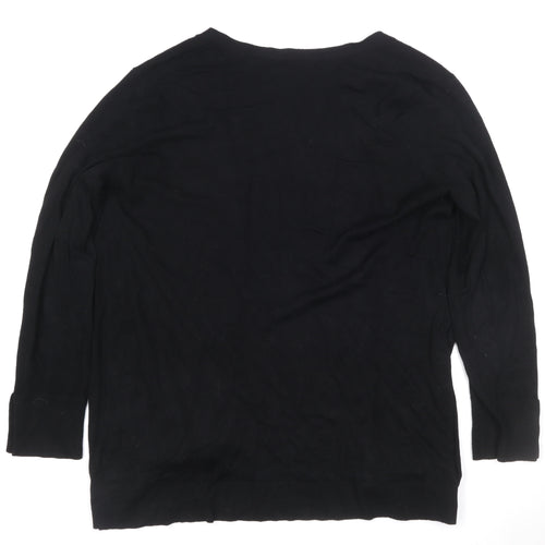Dorothy Perkins Women Black UK 20 Open V-Neck Knit Cardigan