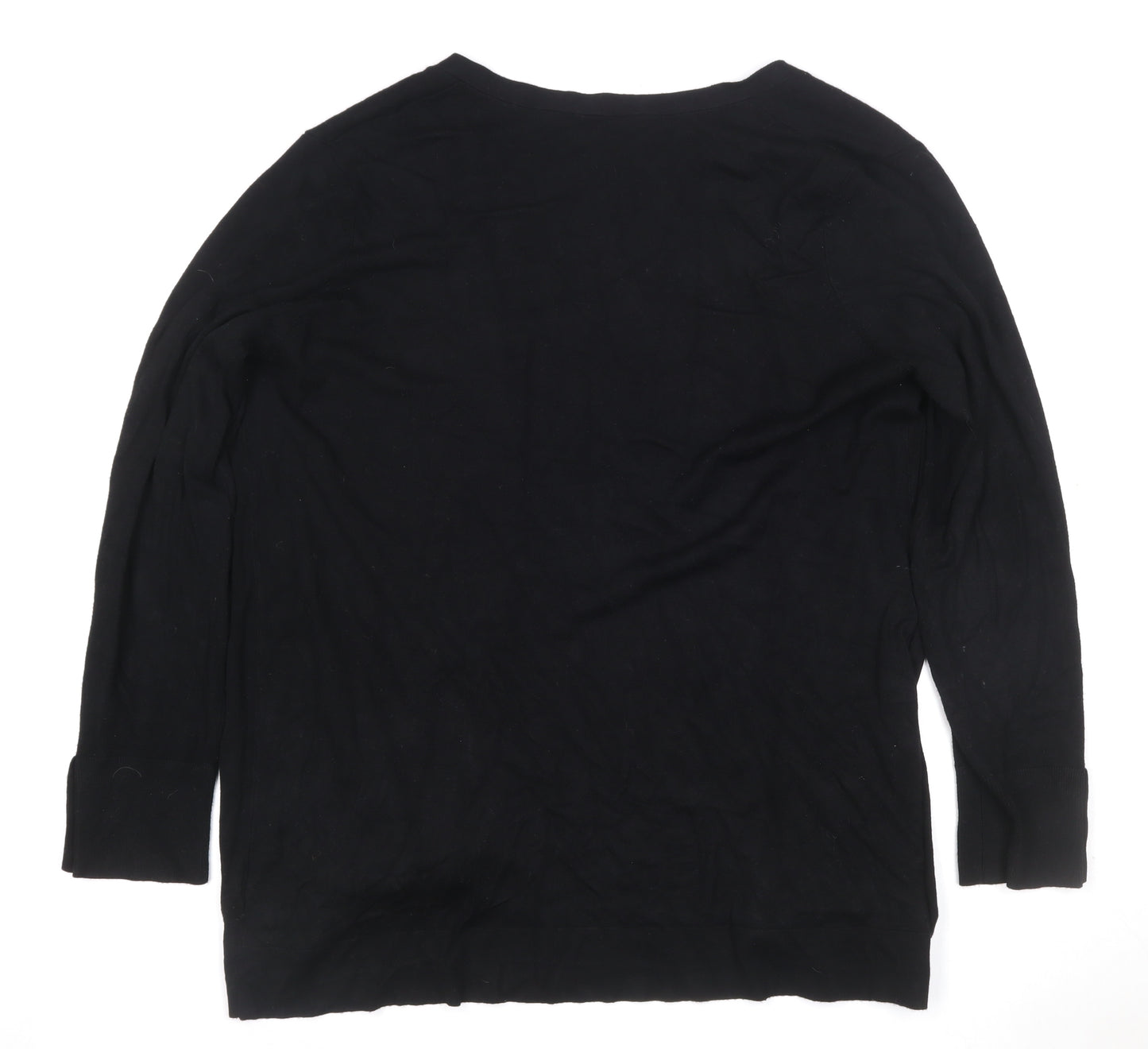 Dorothy Perkins Women Black UK 20 Open V-Neck Knit Cardigan