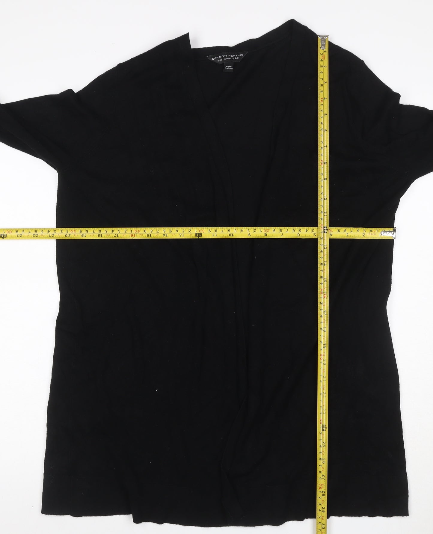 Dorothy Perkins Women Black UK 20 Open V-Neck Knit Cardigan