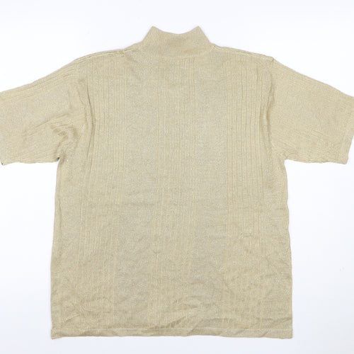 Distinctive New York Women’s Gold Silk Blend Mock Neck Knit Top L