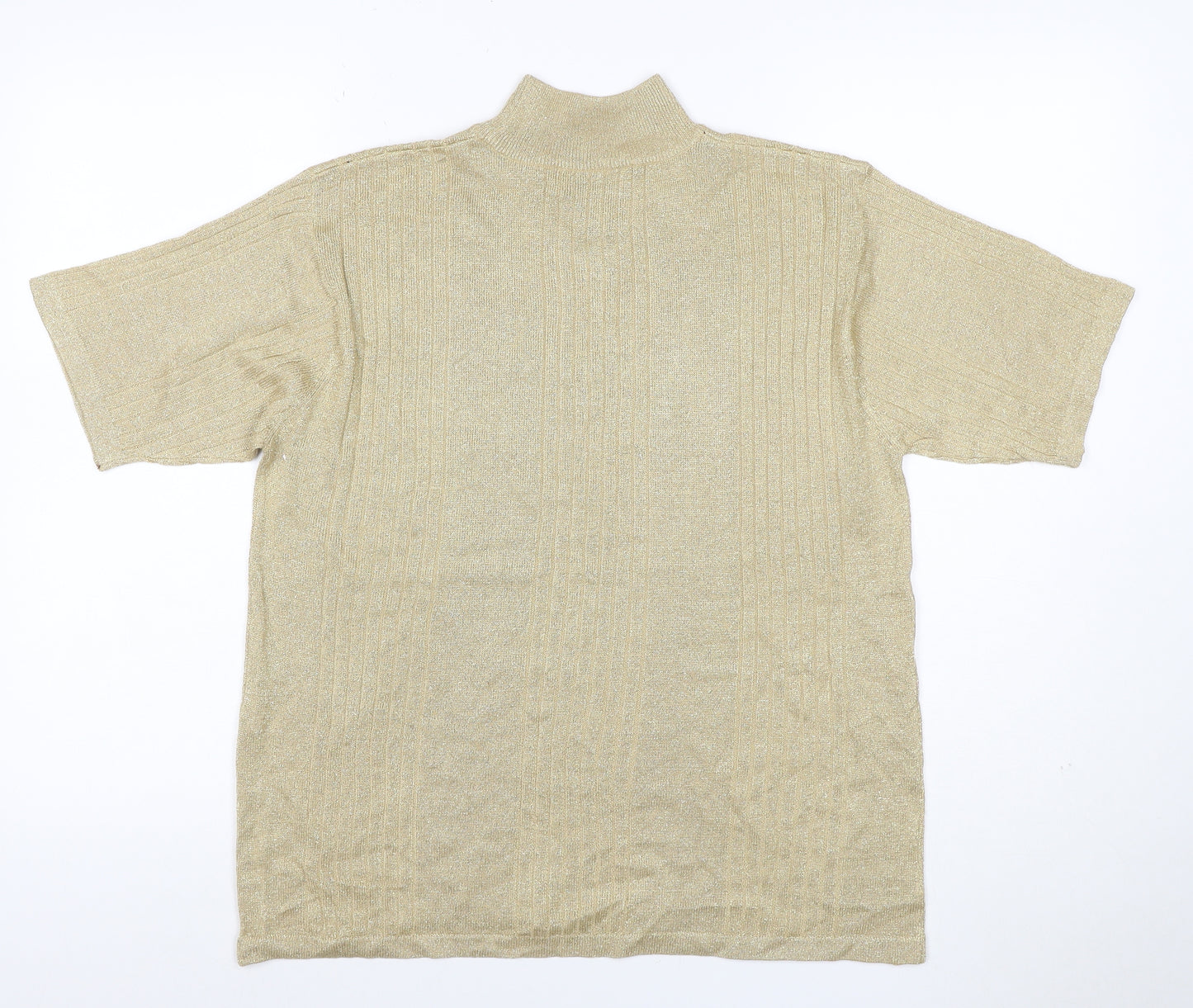 Distinctive New York Women’s Gold Silk Blend Mock Neck Knit Top L
