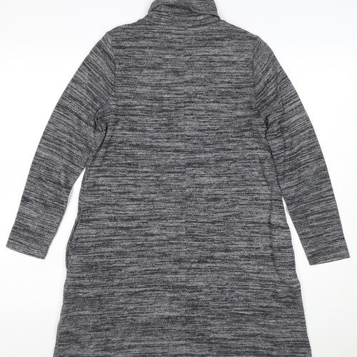 Marks and Spencer Women Grey Marl Size 10 Jumper Dress Roll Neck Stretch