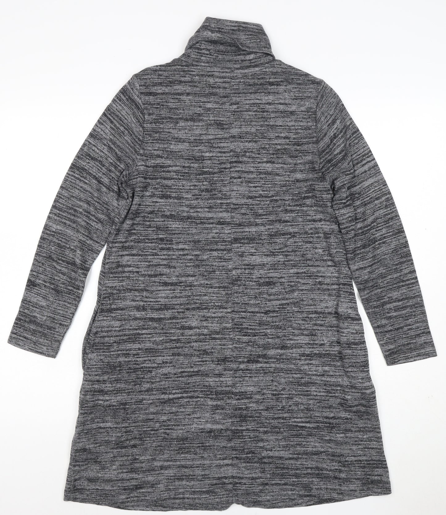Marks and Spencer Women Grey Marl Size 10 Jumper Dress Roll Neck Stretch