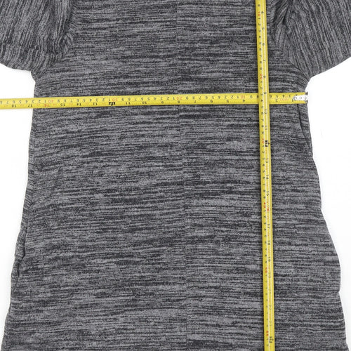 Marks and Spencer Women Grey Marl Size 10 Jumper Dress Roll Neck Stretch