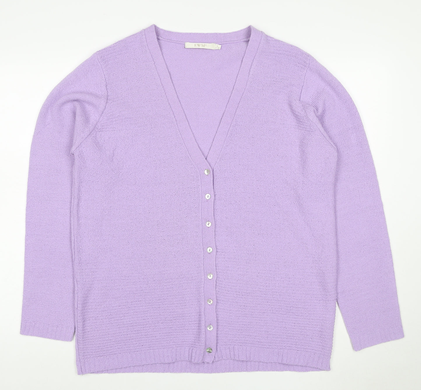EWM Women’s Lilac Size 20 V-Neck Button Knit Cardigan