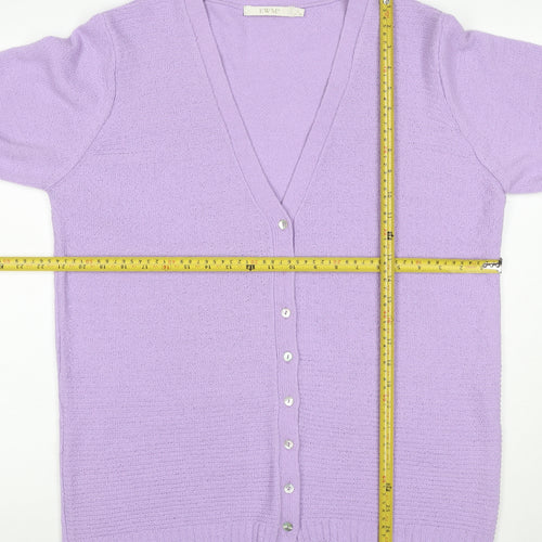 EWM Women’s Lilac Size 20 V-Neck Button Knit Cardigan