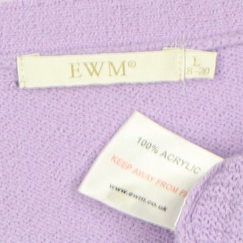 EWM Women’s Lilac Size 20 V-Neck Button Knit Cardigan