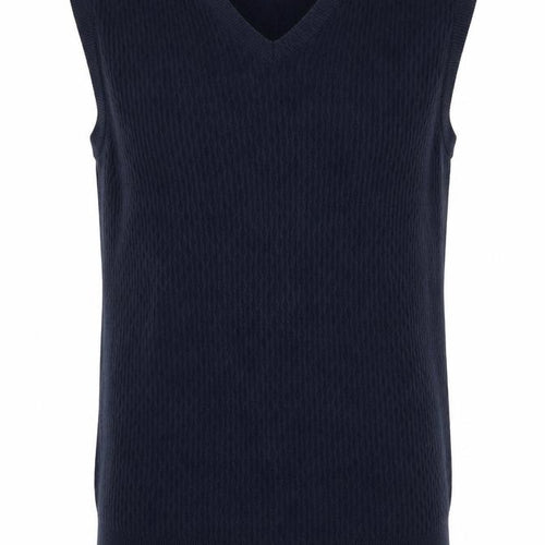 IZOD Men's Navy L V-Neck Cotton Knit Sleeveless Pullover Jumper Vest
