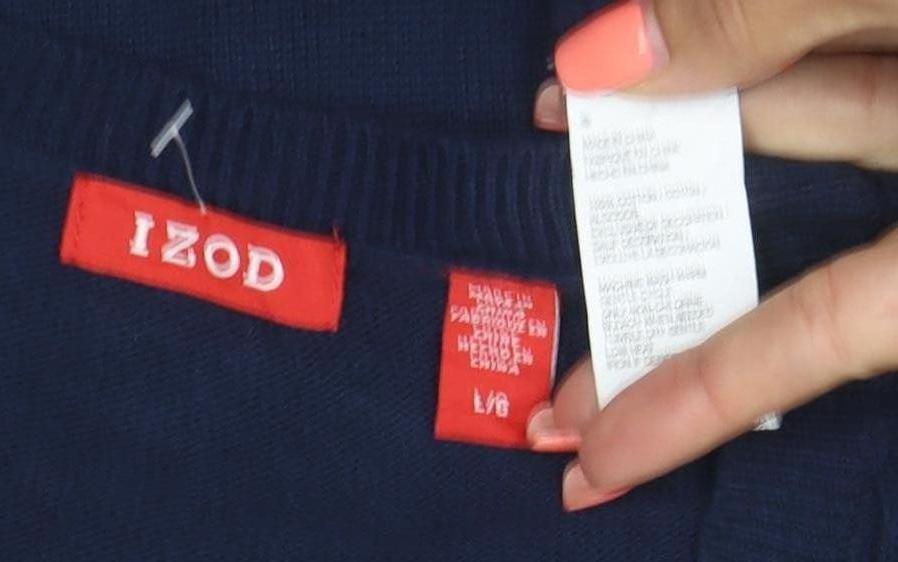 IZOD Men's Navy L V-Neck Cotton Knit Sleeveless Pullover Jumper Vest