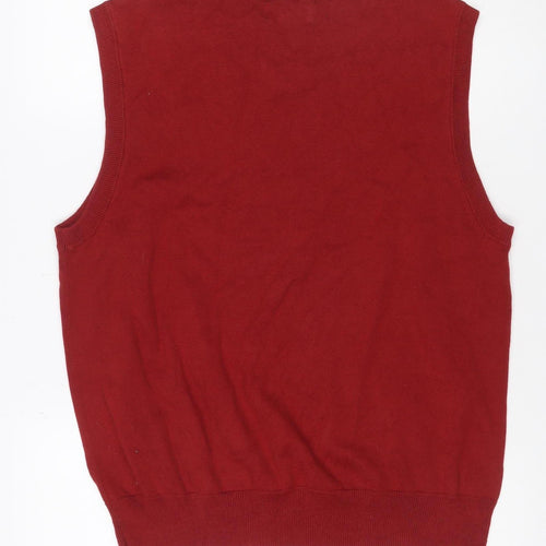 Saddlebred Men’s Red M Argyle Knit Sleeveless Crew Neck Jumper Vest