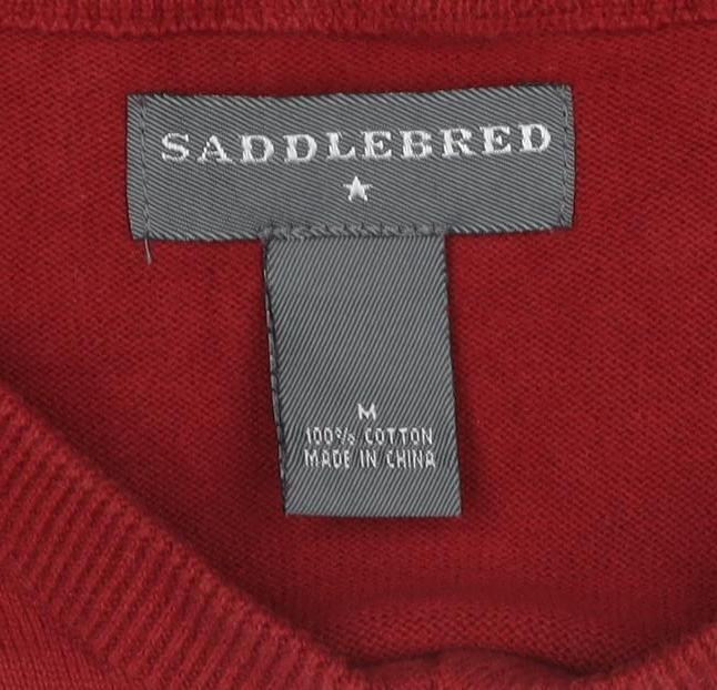 Saddlebred Men’s Red M Argyle Knit Sleeveless Crew Neck Jumper Vest