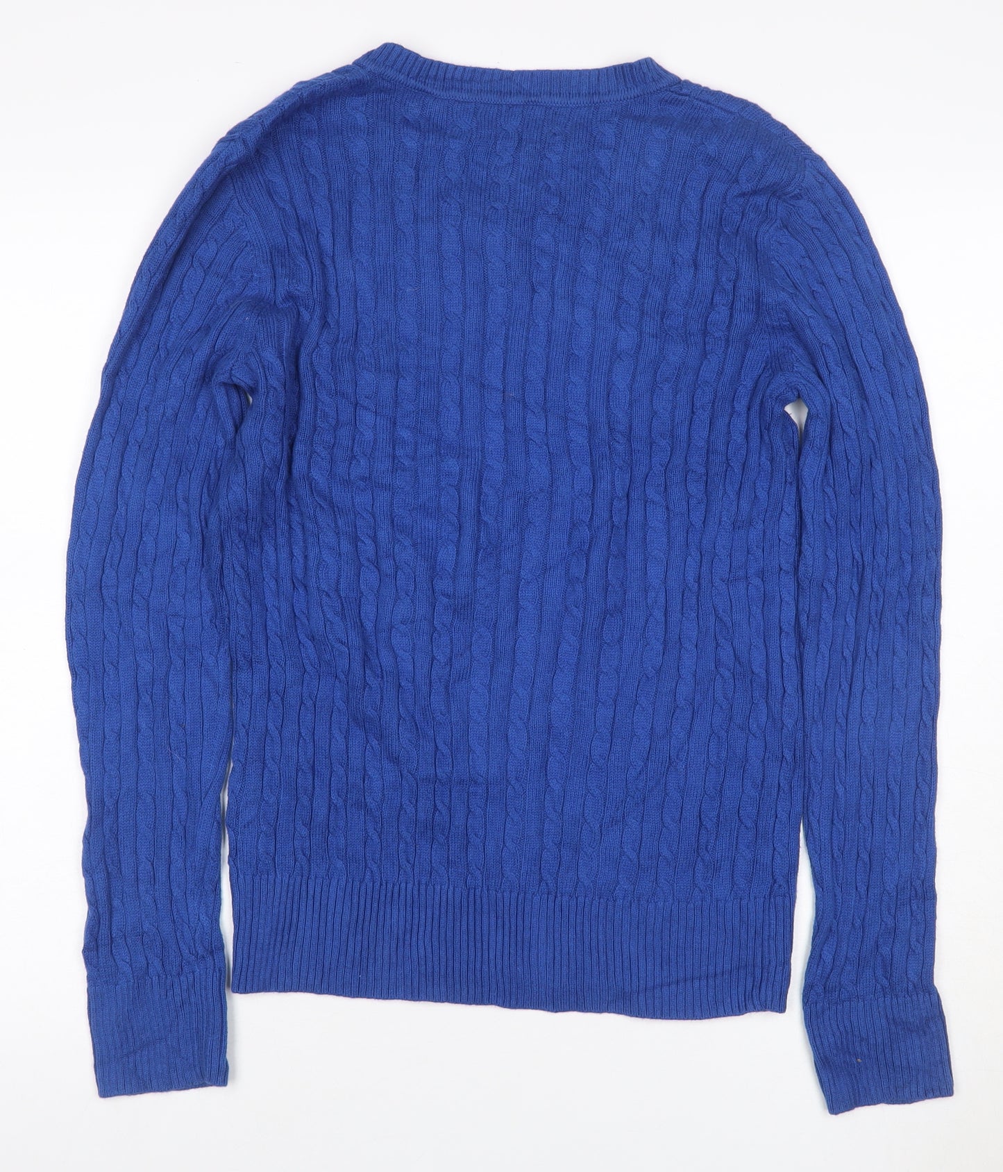 Jones New York Sport Men’s Blue L Cable Knit V-Neck Cashmere Jumper