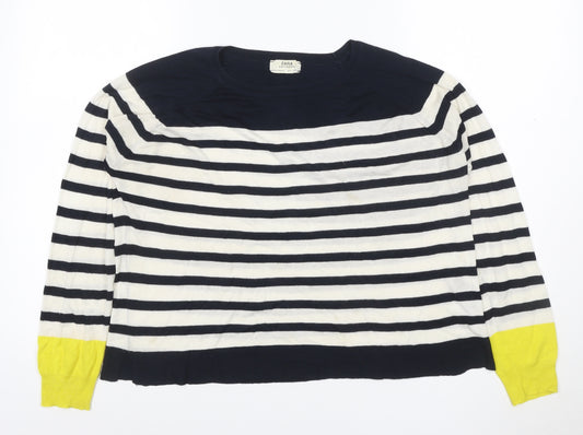 Zara Women Multicoloured M Striped Cotton Knit Pullover Jumper