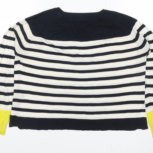 Zara Women Multicoloured M Striped Cotton Knit Pullover Jumper