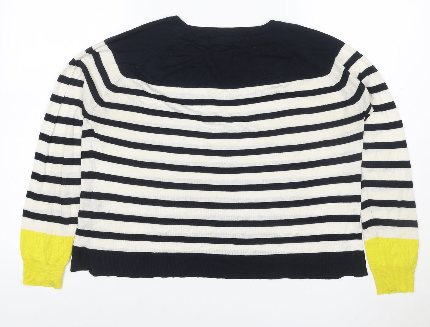 Zara Women Multicoloured M Striped Cotton Knit Pullover Jumper