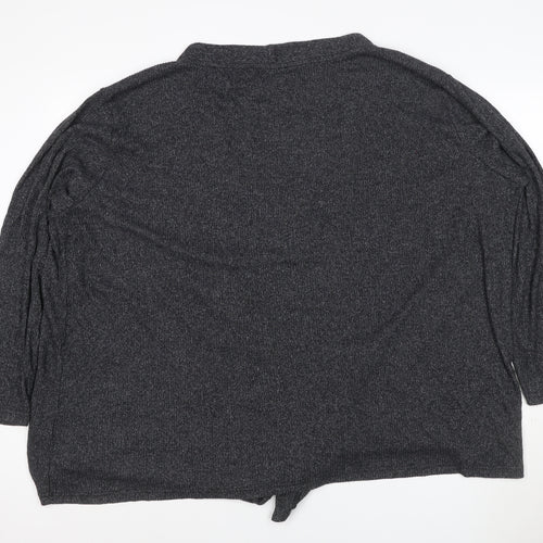 JD Williams Women Black Size 24 Wrap Cardigan V-Neck 3/4 Sleeve