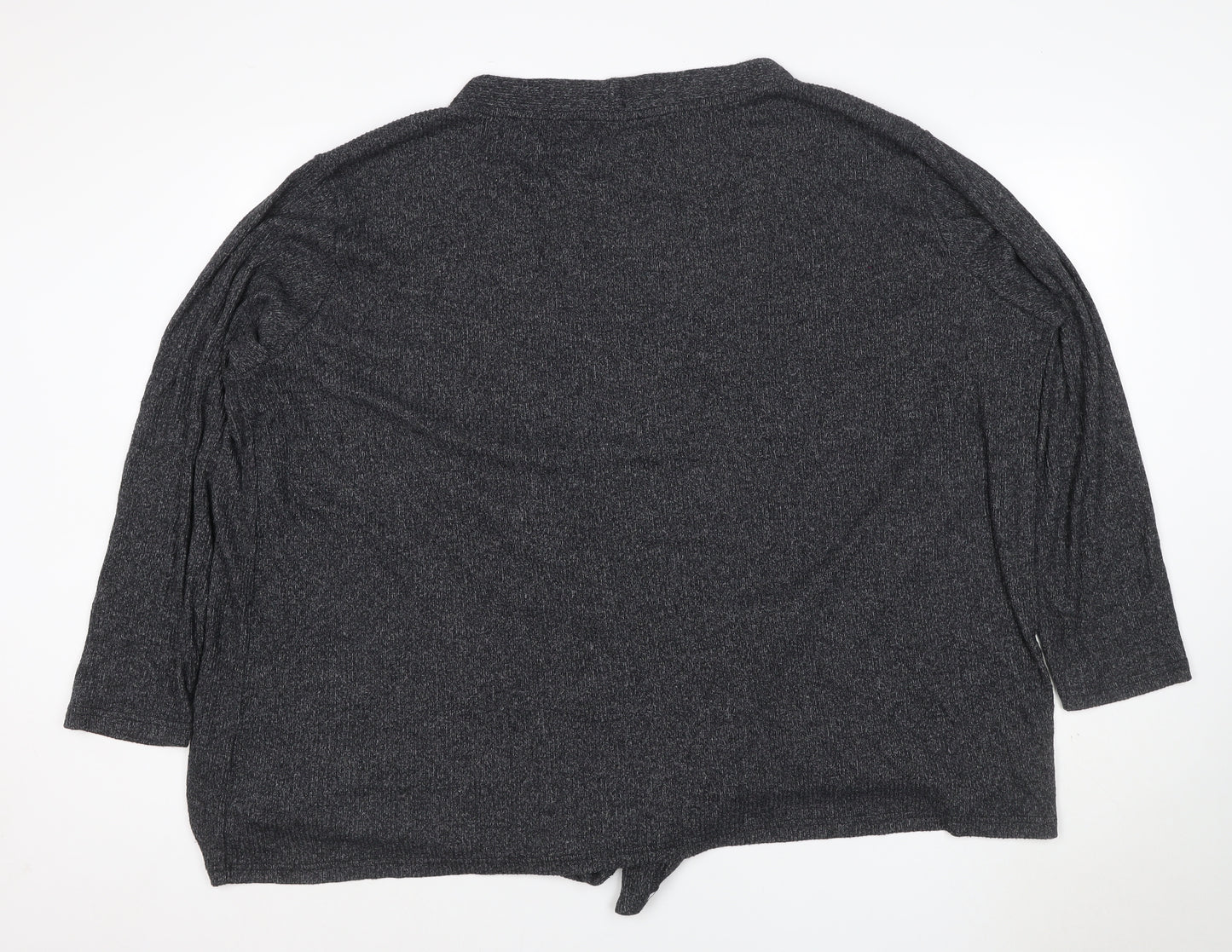JD Williams Women Black Size 24 Wrap Cardigan V-Neck 3/4 Sleeve