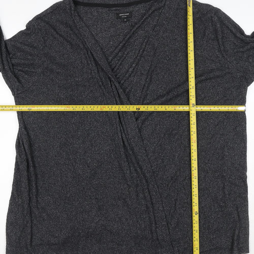 JD Williams Women Black Size 24 Wrap Cardigan V-Neck 3/4 Sleeve