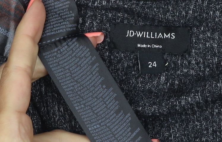 JD Williams Women Black Size 24 Wrap Cardigan V-Neck 3/4 Sleeve