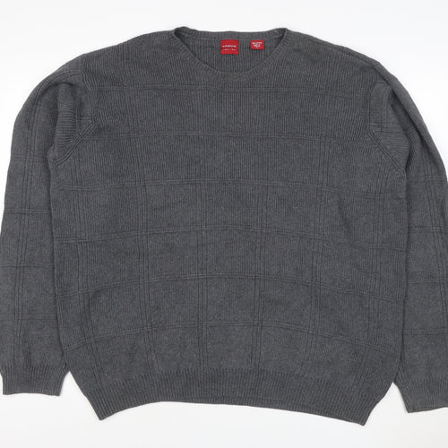Arrow USA 1851 Men's Grey L Crew Neck Geometric Cotton Jumper