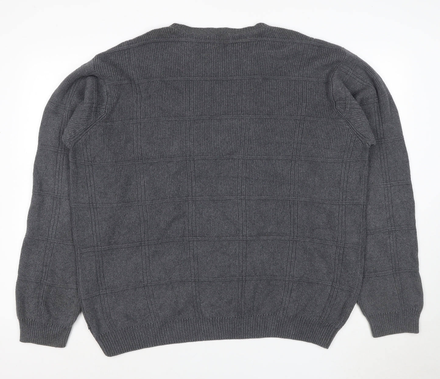 Arrow USA 1851 Men's Grey L Crew Neck Geometric Cotton Jumper