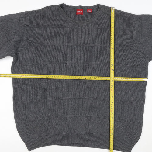 Arrow USA 1851 Men's Grey L Crew Neck Geometric Cotton Jumper