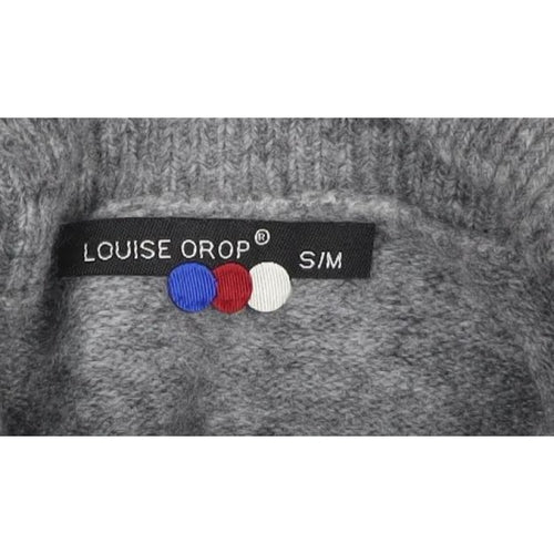 Louise Oro Women’s Grey Aztec Roll Neck Knit Jumper Size M