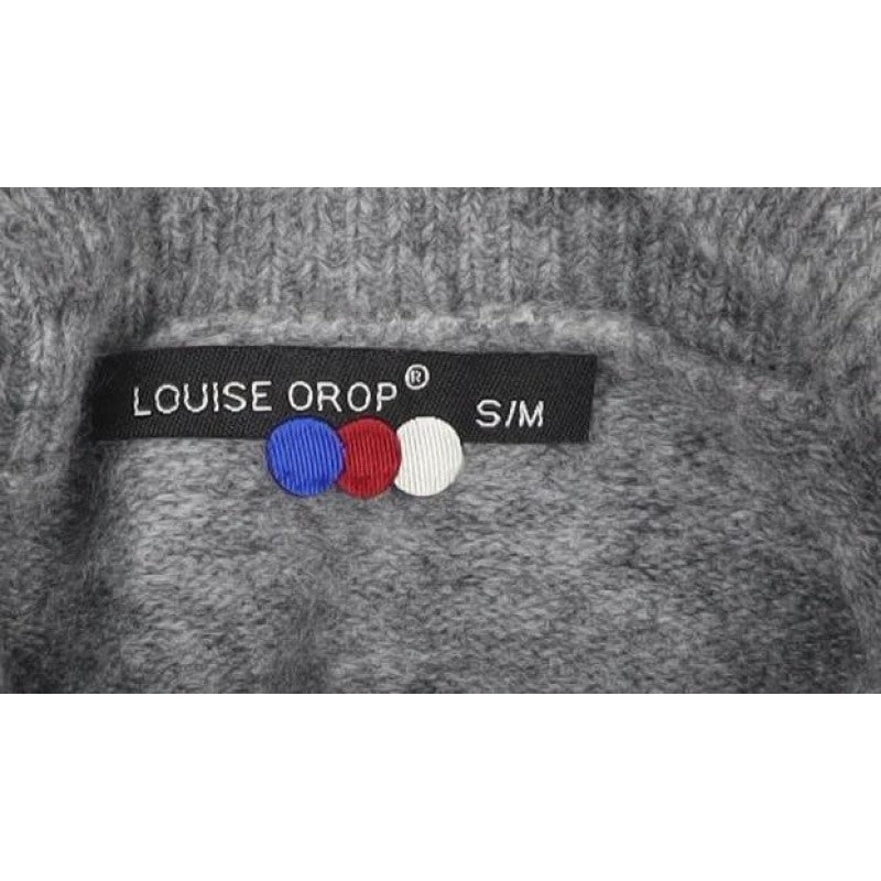 Louise Oro Women’s Grey Aztec Roll Neck Knit Jumper Size M
