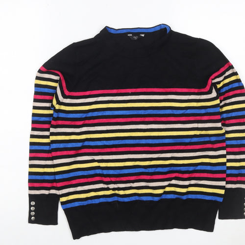 M&Co Petite Women’s Multicoloured Striped Knit Jumper UK 14